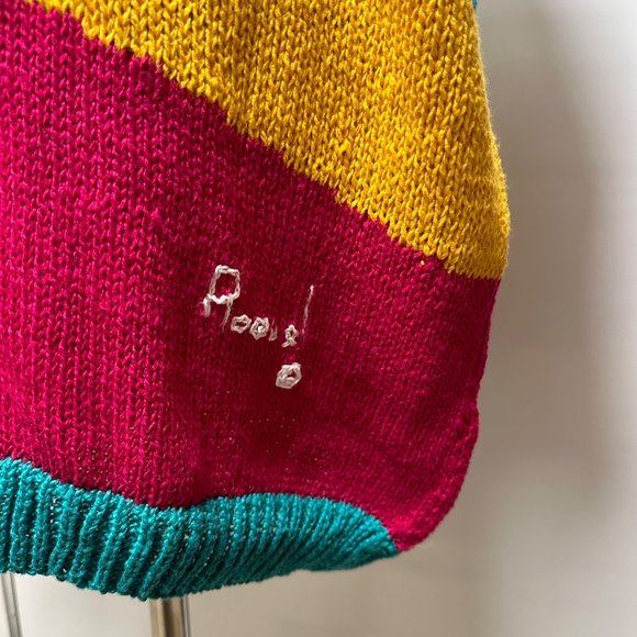 Vintage Raquel’s 3D Golf Appliqué Sweater Handmade Peru Rare Deadstock Small - Picture 5 of 9